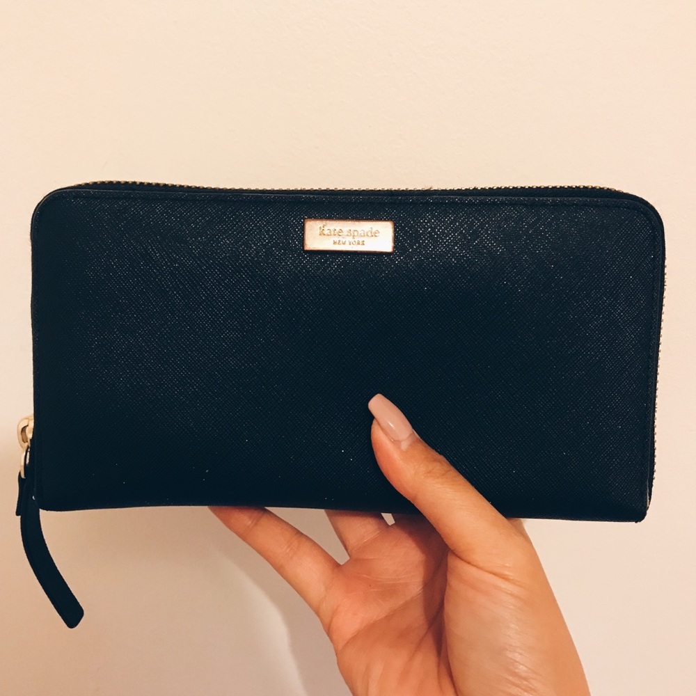 Kate Spade Black Zip-Up Wallet